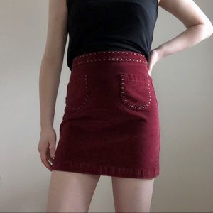 Corduroy Studded Skirt